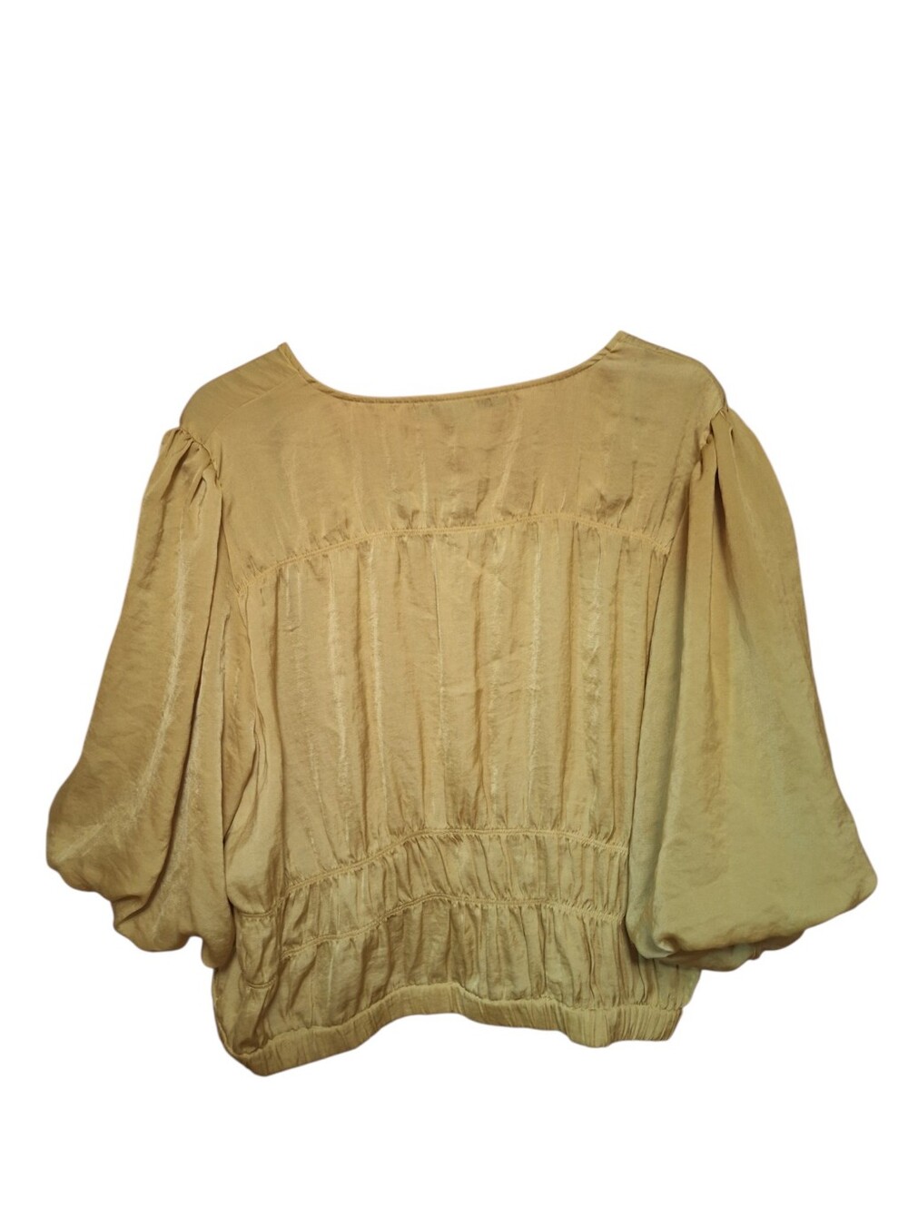 Marc New York Chartreuse Ladies XL Bohemian Puffed Oversized Balloon Blouse Boho - Picture 2 of 5